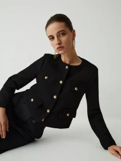 COMMENSE Vintage Button Tweed Blazer* Outerwear|Blazers