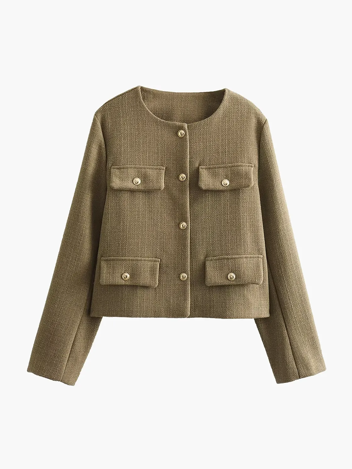 COMMENSE Vintage Button Tweed Blazer* Outerwear|Blazers