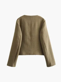 COMMENSE Vintage Button Tweed Blazer* Outerwear|Blazers