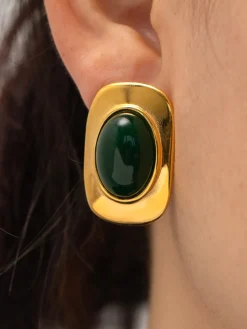 COMMENSE Vintage Cat Eye Stone Earrings* Earrings|Accessories