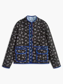 COMMENSE Vintage Contrast Trim Winter Coat* Outerwear|Tops