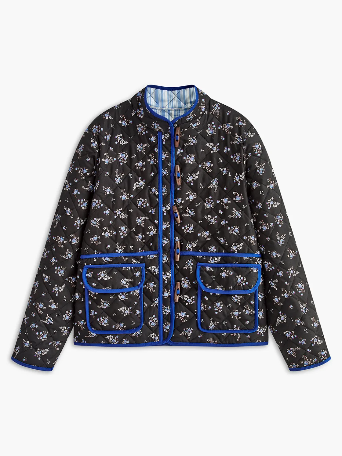 COMMENSE Vintage Contrast Trim Winter Coat* Outerwear|Tops