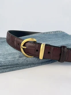 COMMENSE Vintage Crocodile Pattern Buckle Belt* Belts & Chain|Accessories