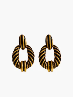 COMMENSE Vintage Croissant Twist Hoop Earrings* Earrings|Accessories