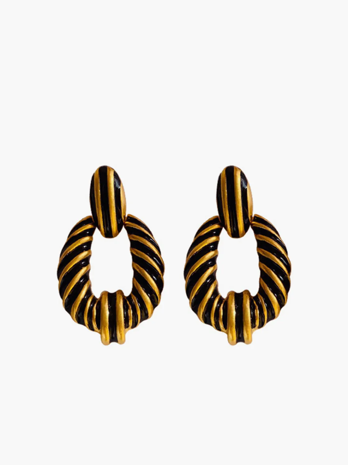 COMMENSE Vintage Croissant Twist Hoop Earrings* Earrings|Accessories