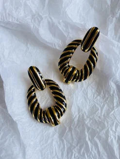 COMMENSE Vintage Croissant Twist Hoop Earrings* Earrings|Accessories
