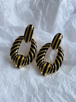 COMMENSE Vintage Croissant Twist Hoop Earrings* Earrings|Accessories