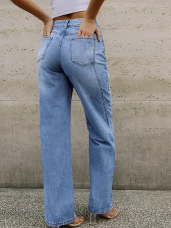 COMMENSE Vintage Denim Straight Leg Pants* Jeans|Pants