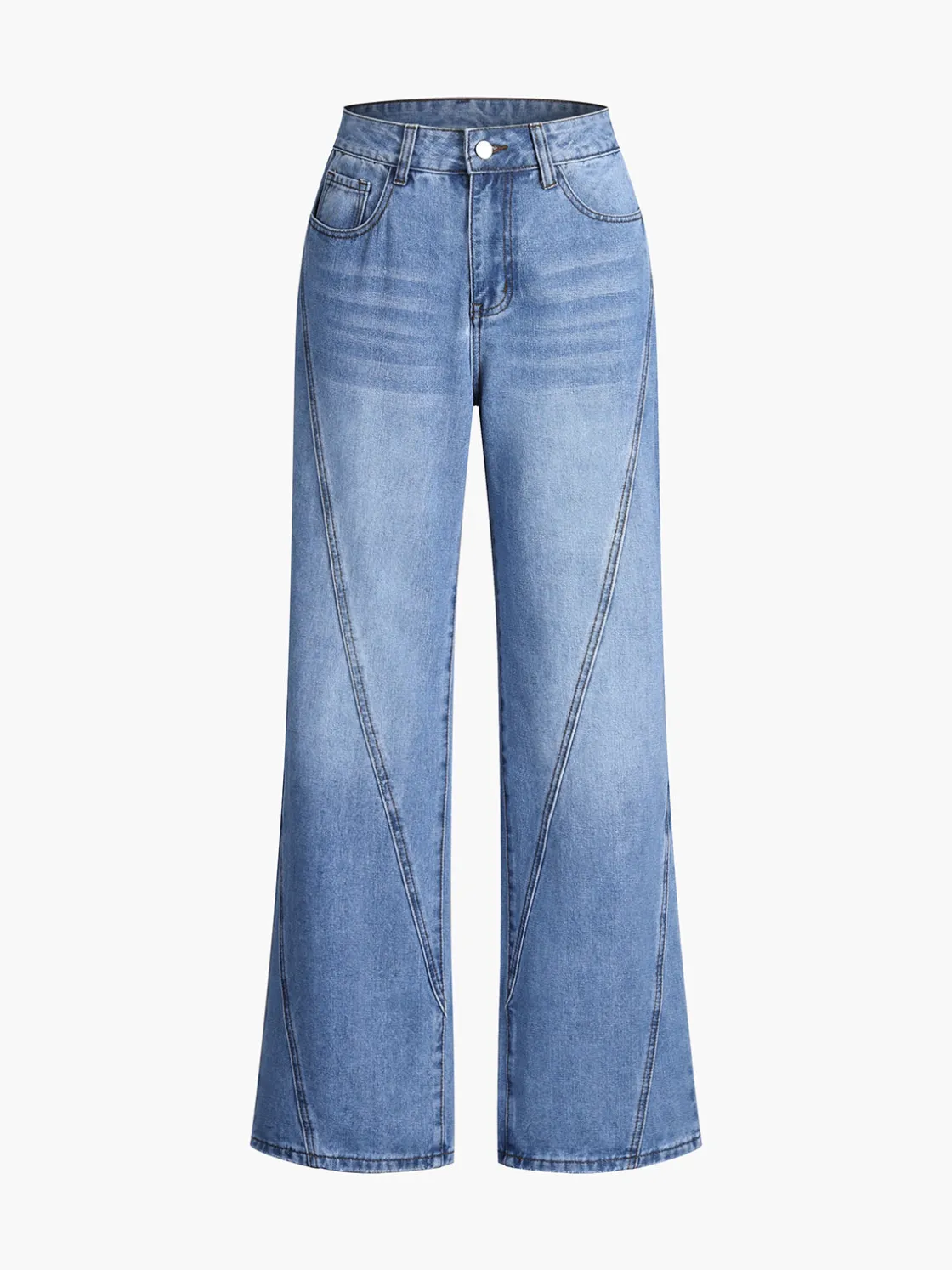 COMMENSE Vintage Denim Straight Leg Pants* Jeans|Pants