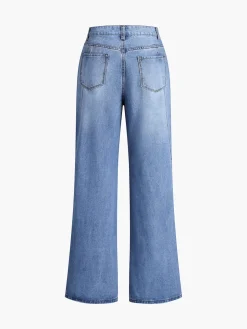 COMMENSE Vintage Denim Straight Leg Pants* Jeans|Pants