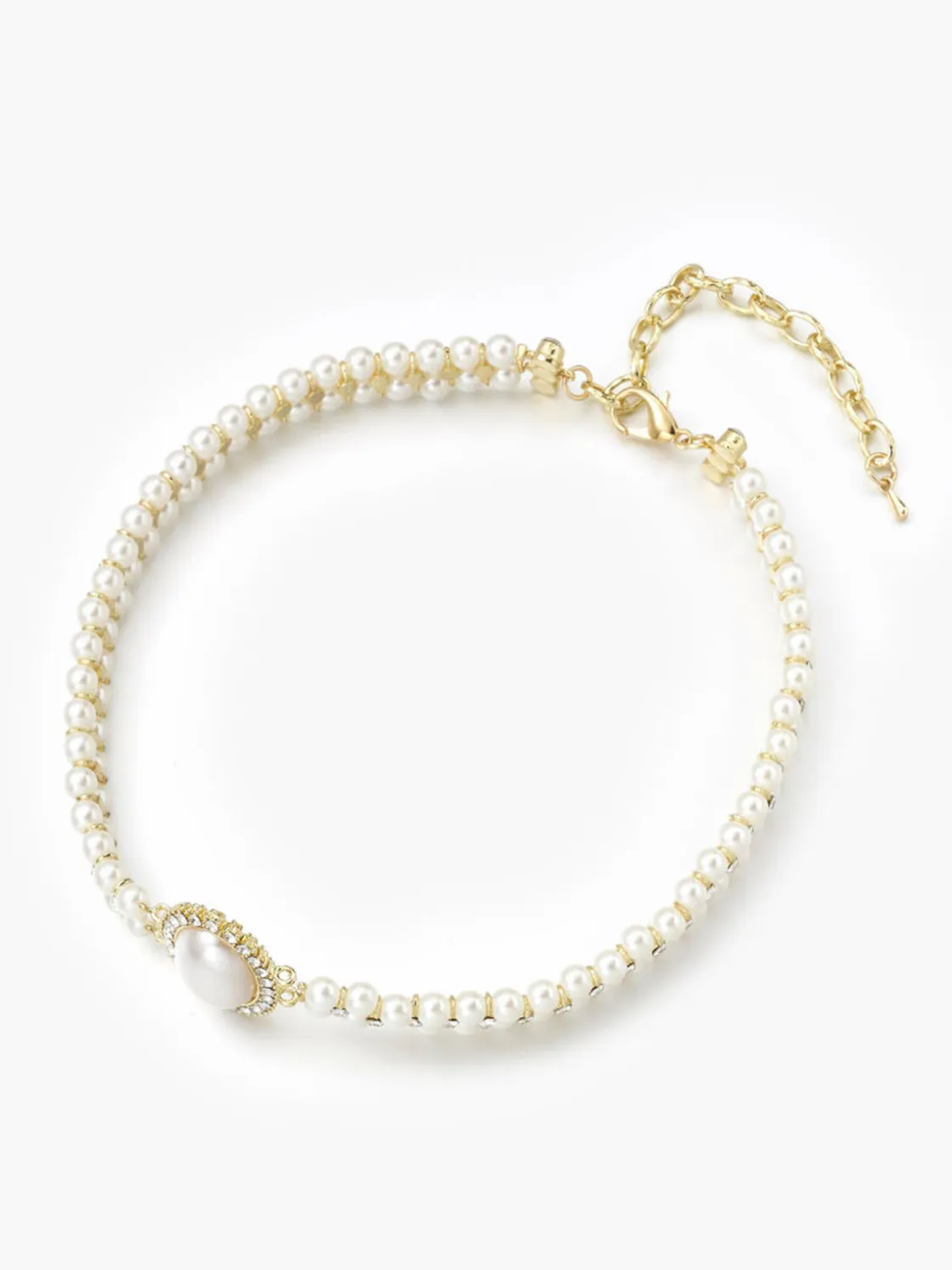 COMMENSE Vintage Double Layer Faux Pearl Choker Necklace* Necklaces|Accessories
