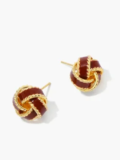 COMMENSE Vintage Dripped Glaze Knotted Hoop Stud Earrings* Earrings|Accessories