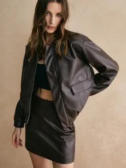 COMMENSE Vintage Faux Leather Jacket* Outerwear|Jackets