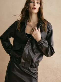 COMMENSE Vintage Faux Leather Jacket* Outerwear|Jackets