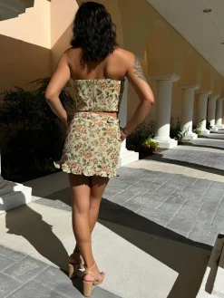 COMMENSE Vintage Floral Belted Skirt Set* Skirt Sets|Long Sleeve Sets