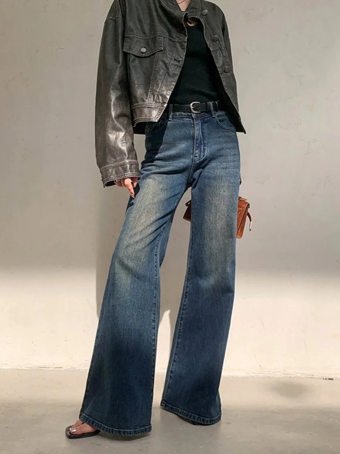 COMMENSE Vintage Low Rise Washed Wide Leg Jeans* Wide Leg|Jeans