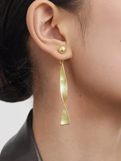 COMMENSE Vintage Metal Twist Drop earrings* Earrings|Accessories