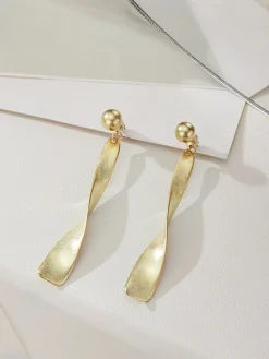 COMMENSE Vintage Metal Twist Drop earrings* Earrings|Accessories