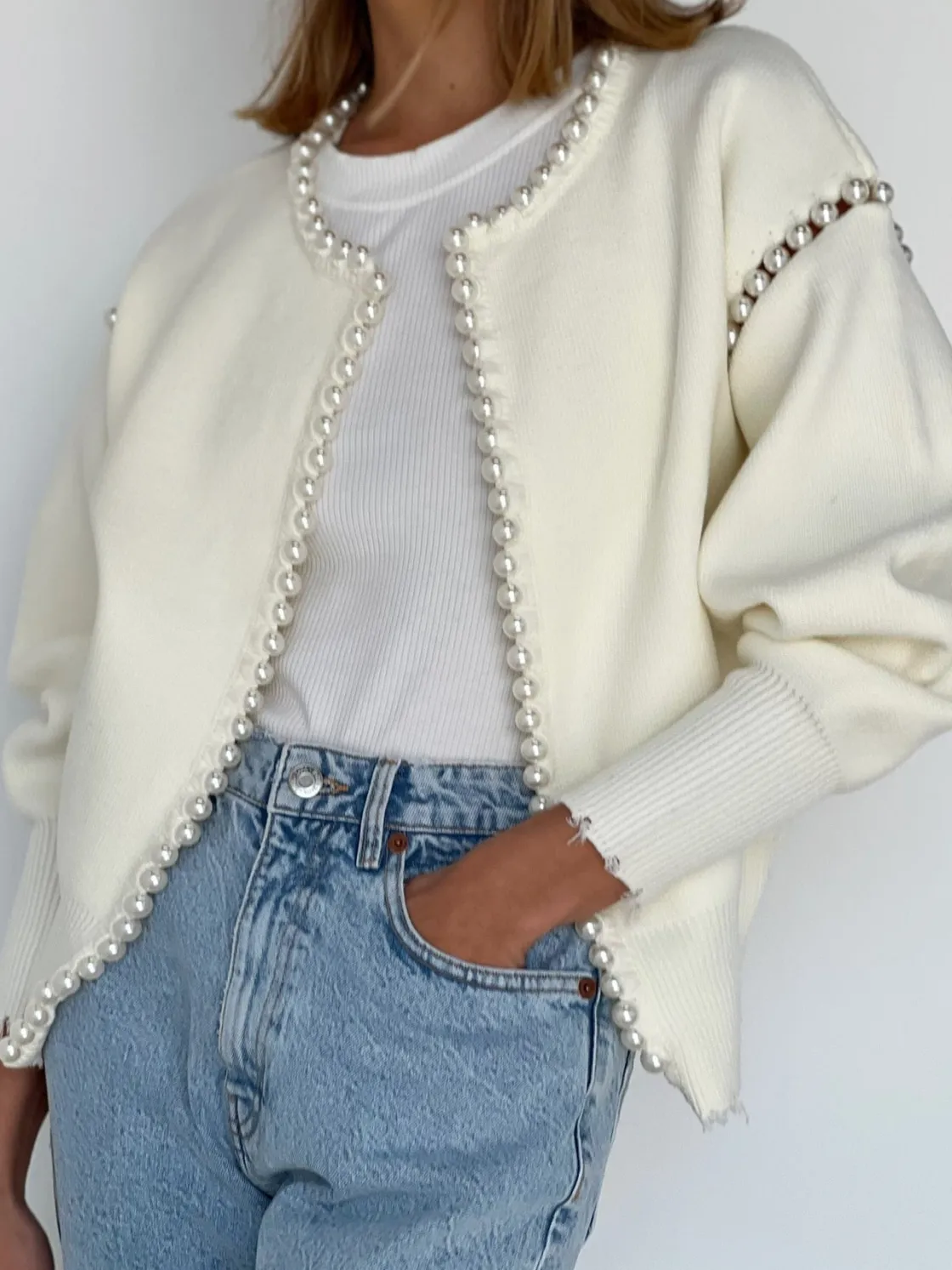 COMMENSE Vintage Pearl Edge Cardigan* Cardigans|Sweaters & Cardigans