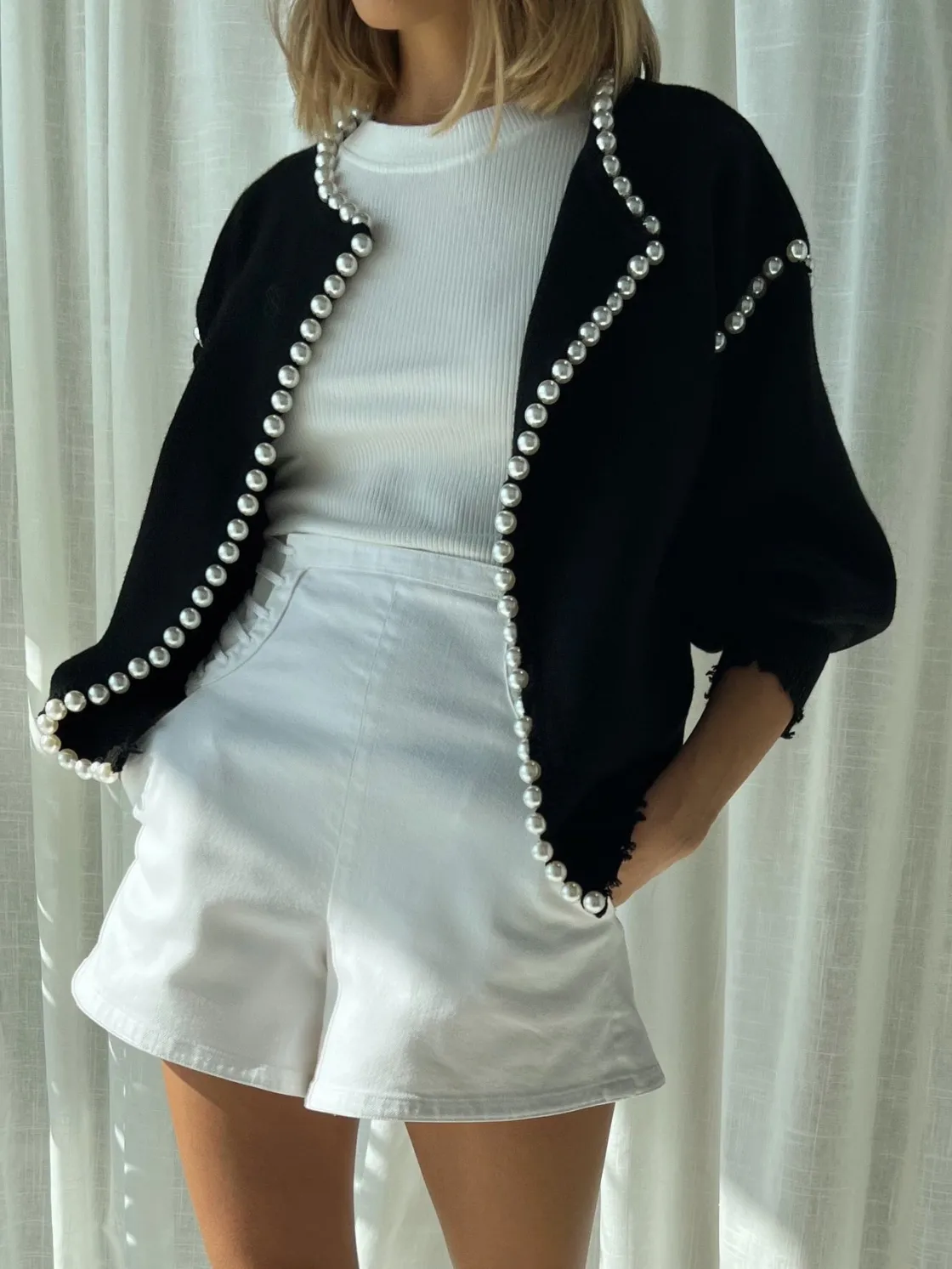 COMMENSE Vintage Pearl Edge Cardigan* Cardigans|Sweaters & Cardigans