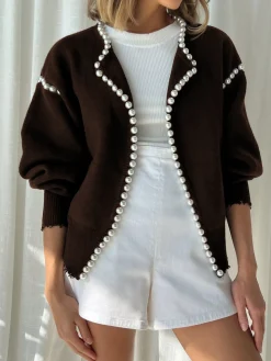 COMMENSE Vintage Pearl Edge Cardigan* Cardigans|Sweaters & Cardigans