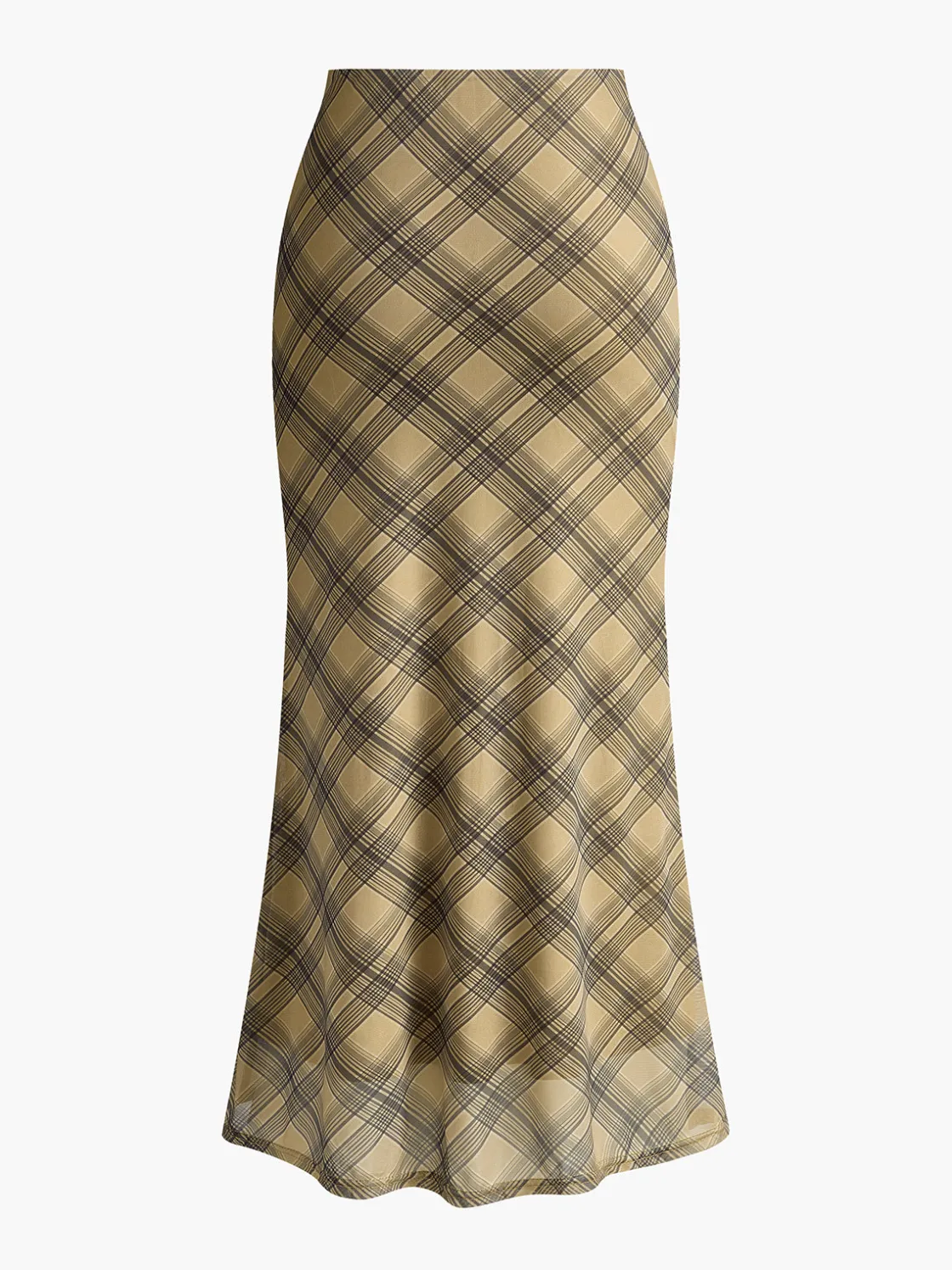 COMMENSE Vintage Plaid Midi Skirt* Skirts|Bottoms