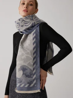 COMMENSE Vintage Plant Flower Jacquard Cotton Scarf* Accessories
