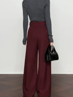 COMMENSE Vintage Pleated Wide-Leg Pants* Pants|Bottoms