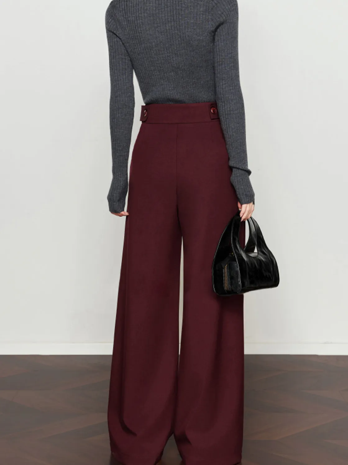 COMMENSE Vintage Pleated Wide-Leg Pants* Pants|Bottoms