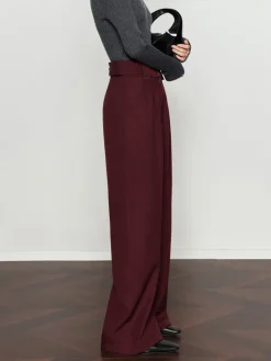 COMMENSE Vintage Pleated Wide-Leg Pants* Pants|Bottoms