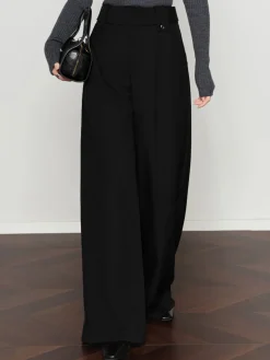 COMMENSE Vintage Pleated Wide-Leg Pants* Pants|Bottoms