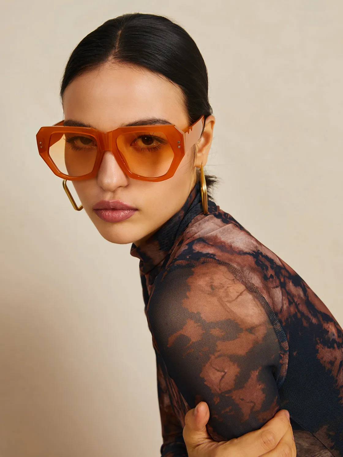 COMMENSE Vintage Polygon Cat Eye Rivets Sunglasses* Sunglasses|Accessories