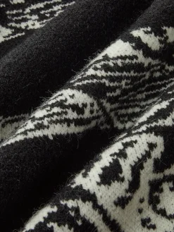 COMMENSE Vintage Printed Oversize Knit Outwear* Sweater Tops|Outerwear