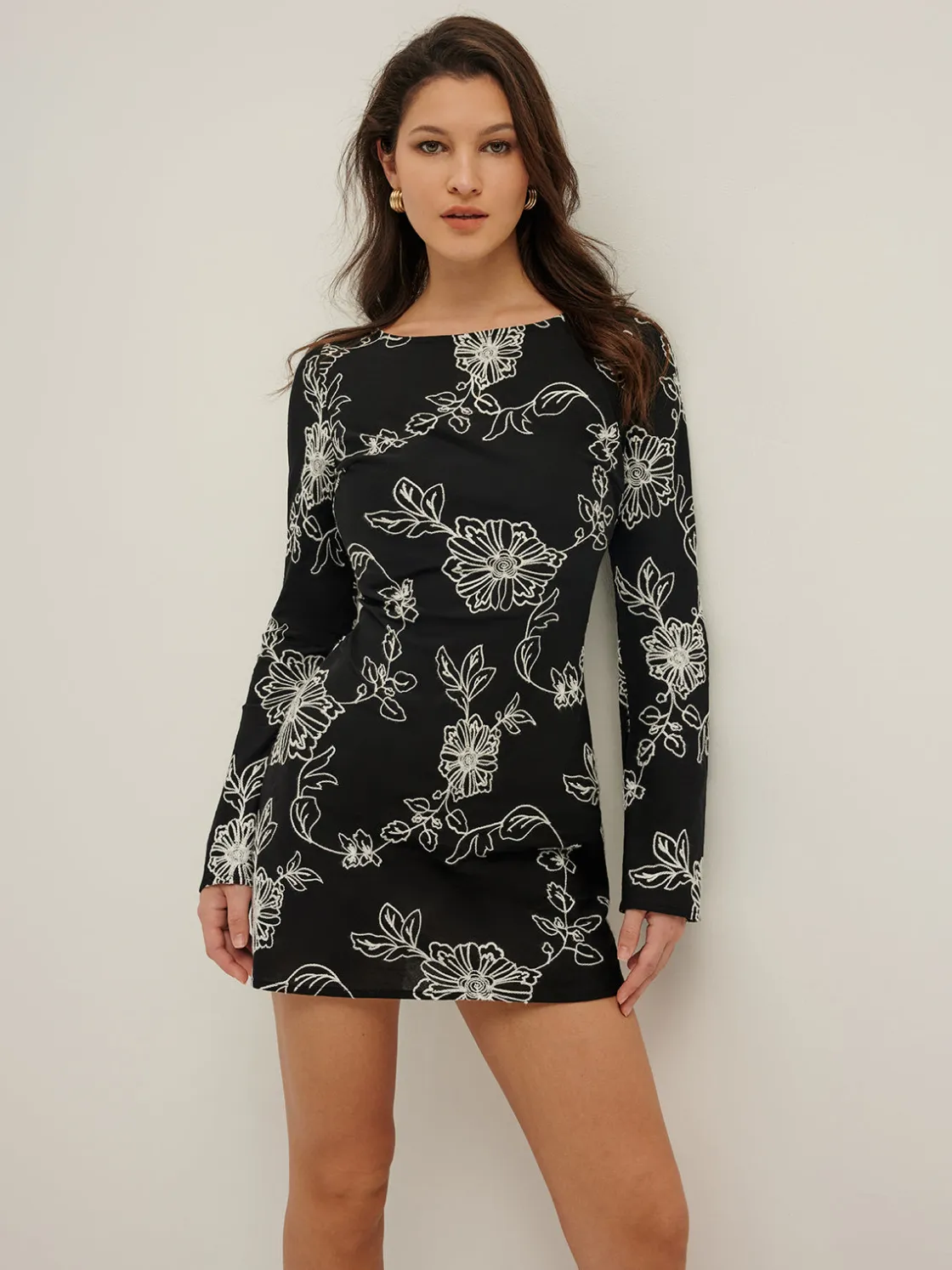 COMMENSE Vintage Pure Cotton Jacquard Dress* Black Dresses|Casual Dresses