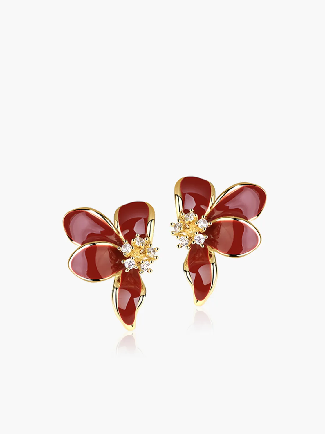 COMMENSE Vintage Rhinestone Floral Stud Earrings* Earrings|Accessories