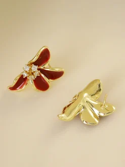 COMMENSE Vintage Rhinestone Floral Stud Earrings* Earrings|Accessories