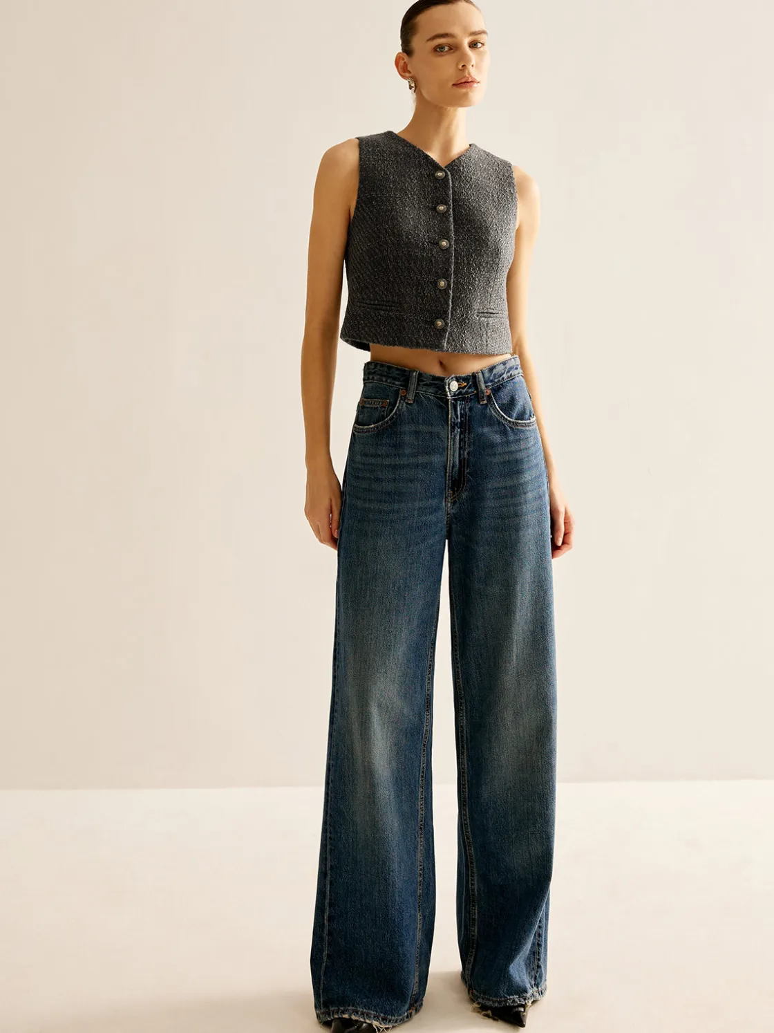 COMMENSE Vintage Tweed Breasted Vest* Outerwear|Vests