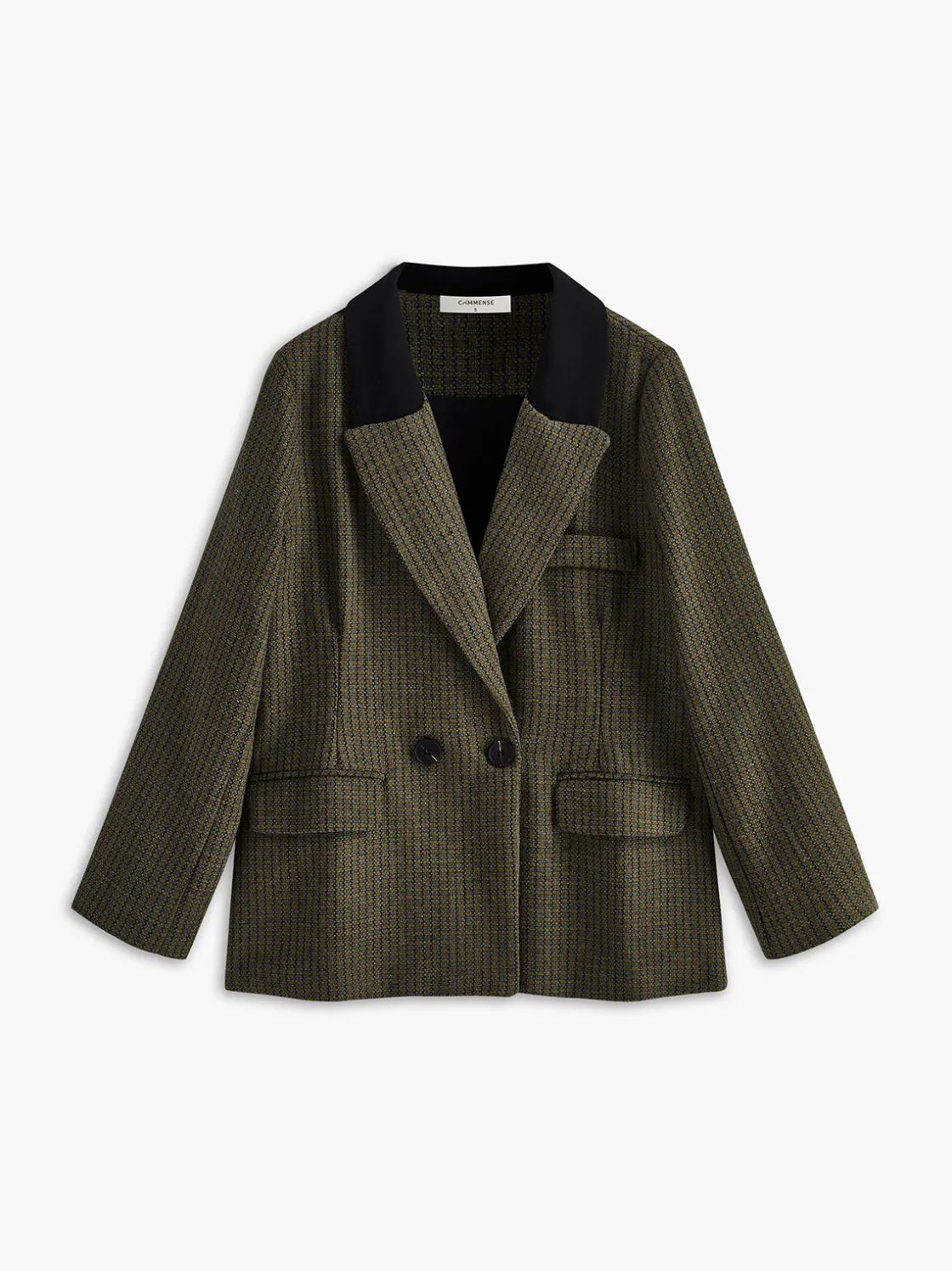 COMMENSE Vintage Tweed Plaid Blazer* Outerwear|Blazers