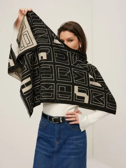 COMMENSE Vintage Two Tone  Letters Scarf* Accessories