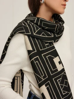 COMMENSE Vintage Two Tone  Letters Scarf* Accessories