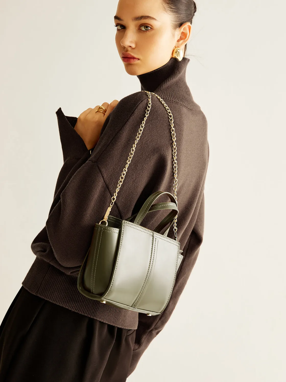 COMMENSE Vintage Two Way Zipper Handbag* Bags|Accessories