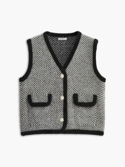 COMMENSE Vintage V-Neck Metal Button Sweater Vest* Sweater Vests|Sweaters & Cardigans
