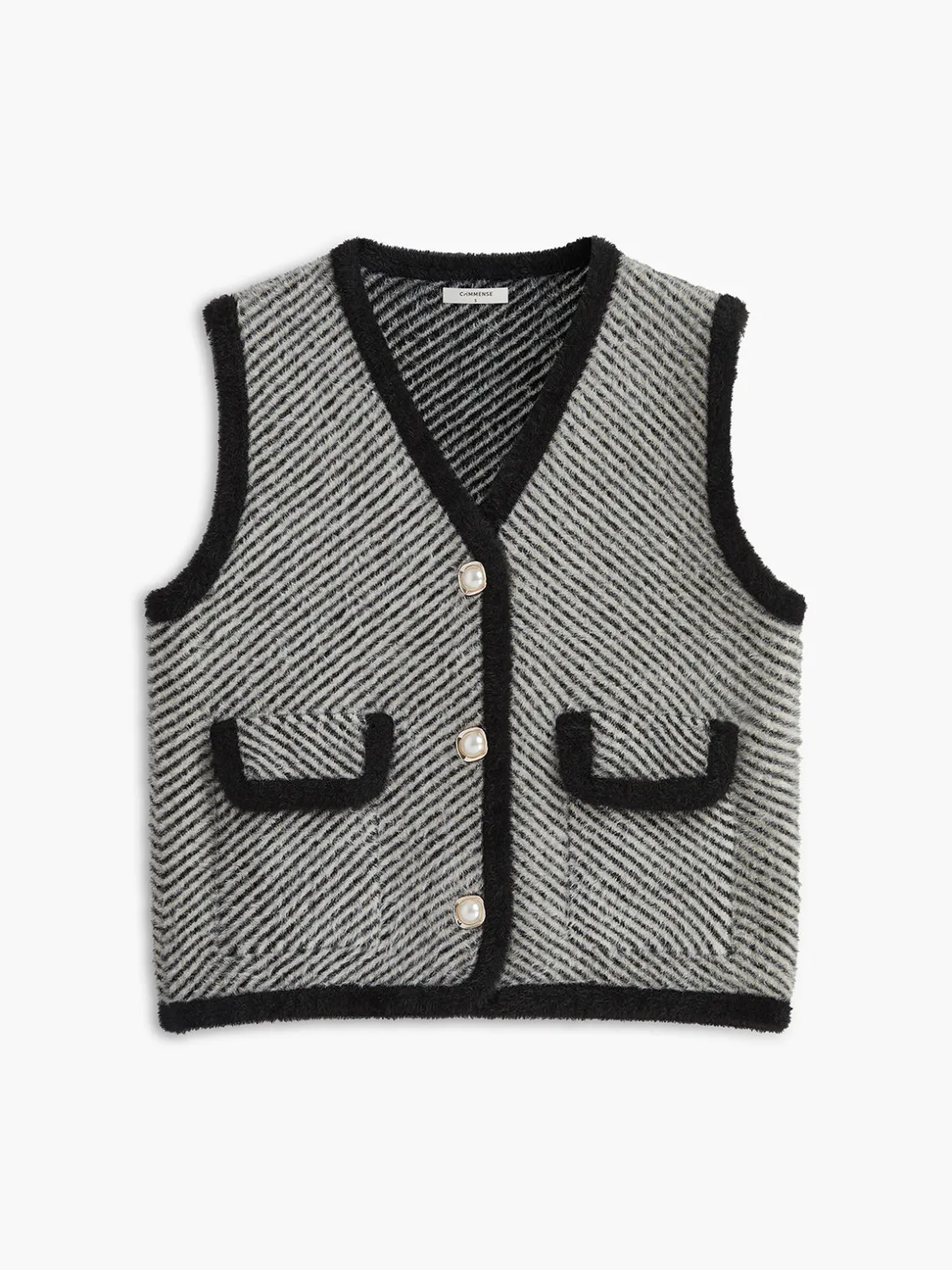 COMMENSE Vintage V-Neck Metal Button Sweater Vest* Sweater Vests|Sweaters & Cardigans