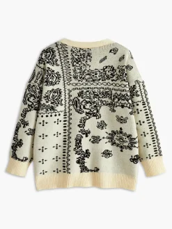 COMMENSE Vintage V-Neck Soft Knit Outerwear* Sweater Tops|Outerwear