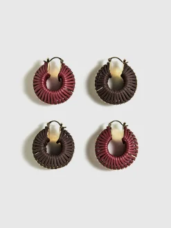 COMMENSE Vintage Woven Chunky Hoop Earrings* Earrings|Accessories