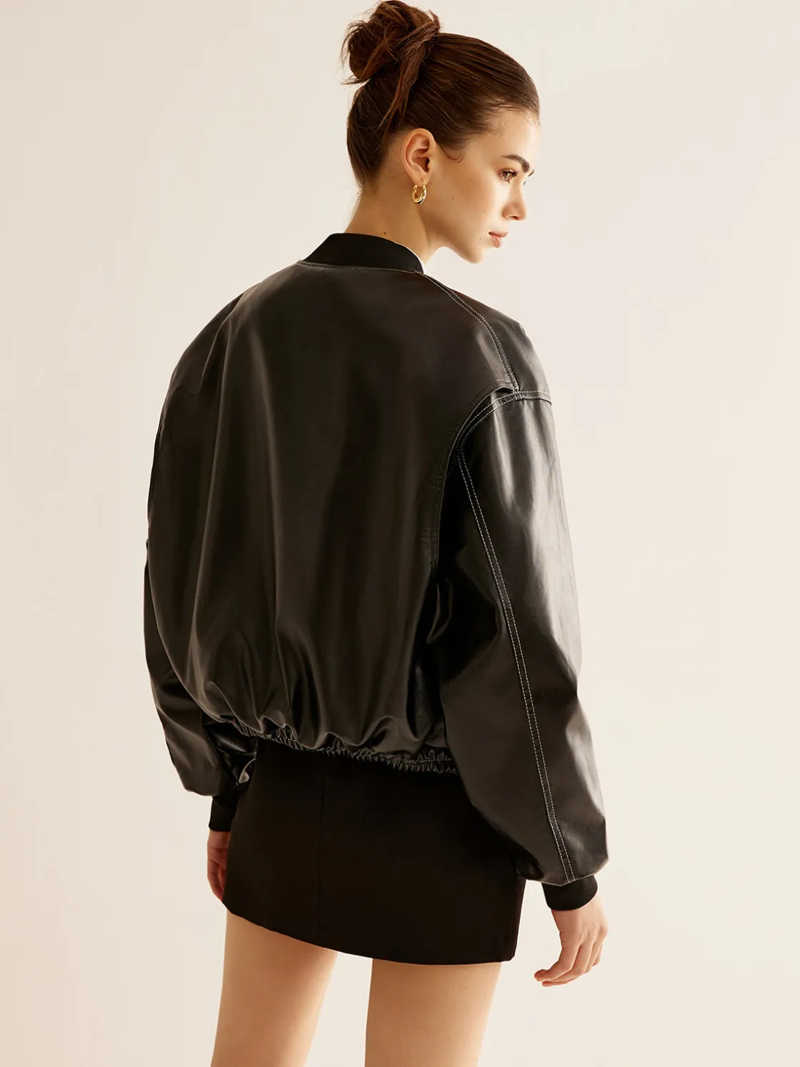 COMMENSE Vintage Zipper PU Leather Short Jacket* Outerwear|Jackets