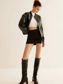COMMENSE Vintage Zipper PU Leather Short Jacket* Outerwear|Jackets