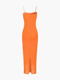 COMMENSE Vitamin C Mesh Lace Trim Long Dress* Casual Dresses|Vacation Dresses