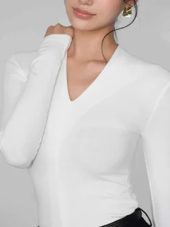 COMMENSE V-Neck Bodycon Jersey T-Shirt* T-shirts|Tops