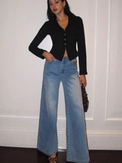 COMMENSE V-Neck Button Petite Blouse* Blouses & Shirts